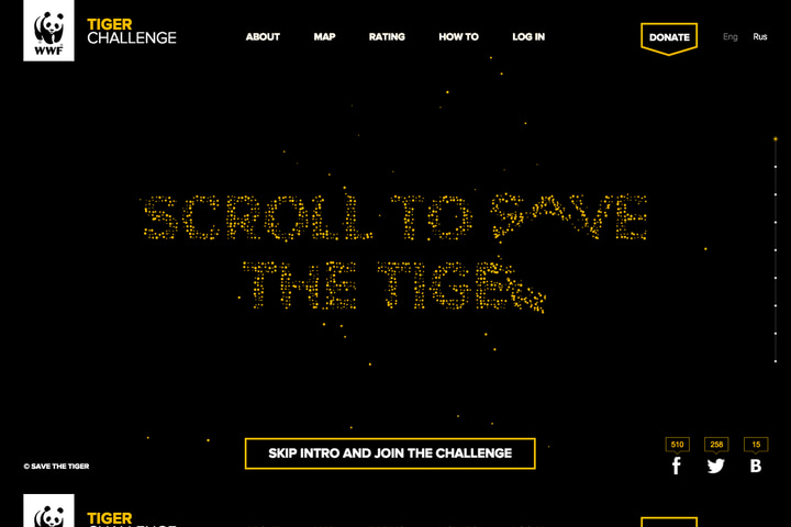 WWF Tiger Challenge website preview